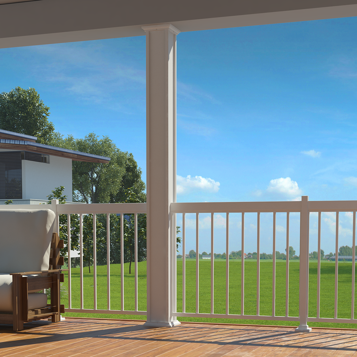 Colonne carrée à caissons