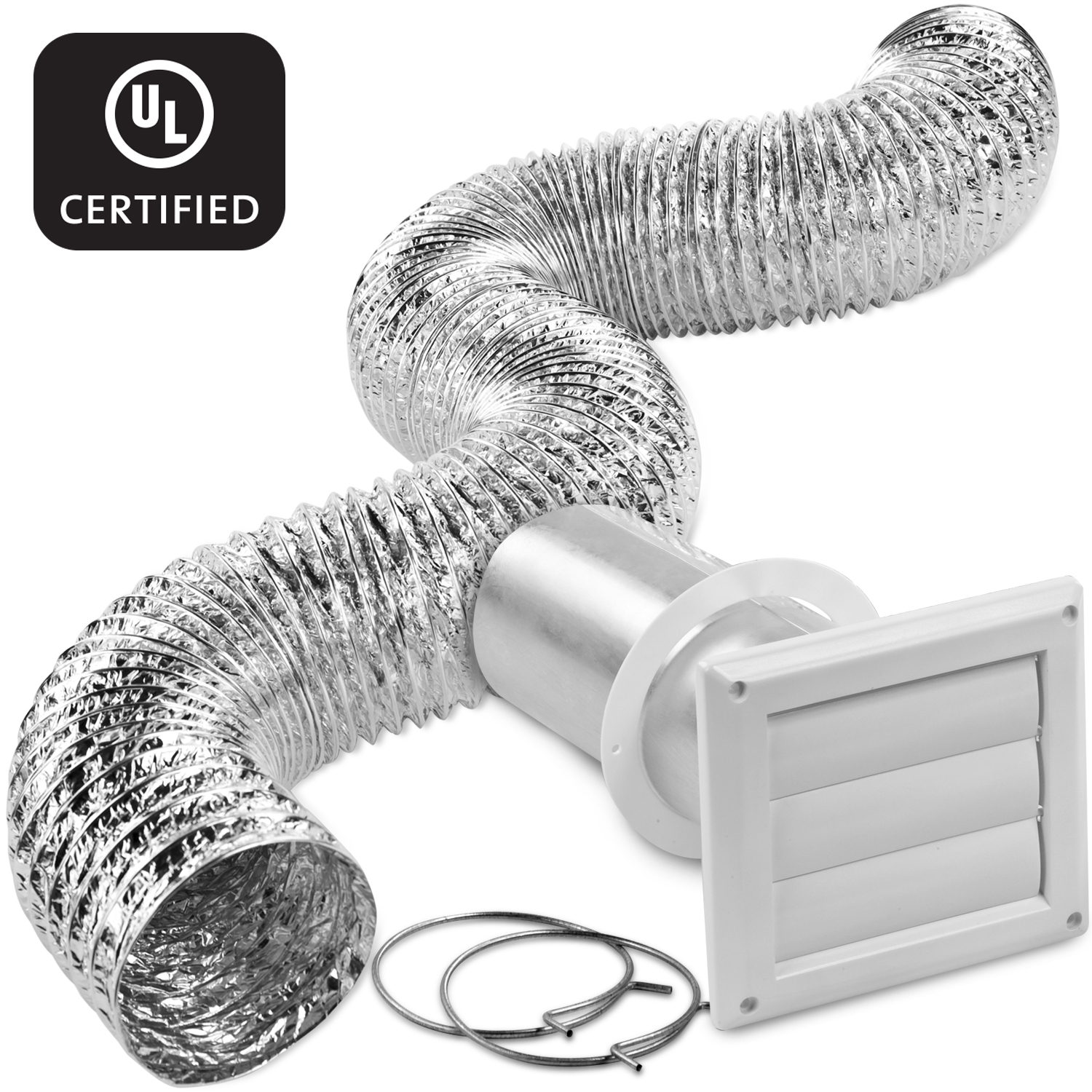 Trousse de ventilation pour sécheuse - feuille d'aluminium avec évent à volets