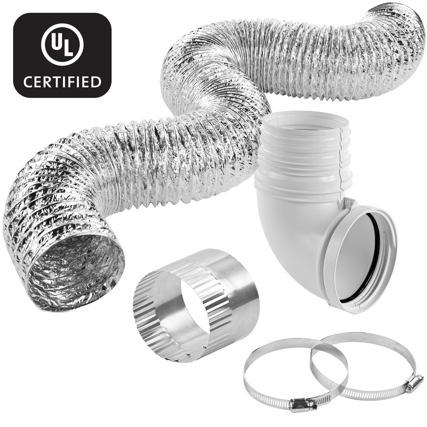 Aluminum Foil Dryer Hook-up Kit with Quick Connect Elbow