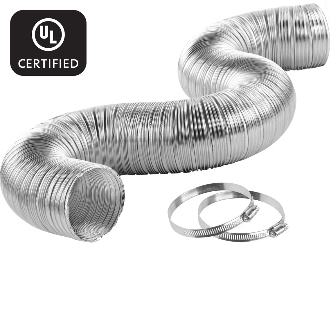 Aluminum Semi-rigid Dryer Hook-up Kit with (2) Worm Gear Clamps