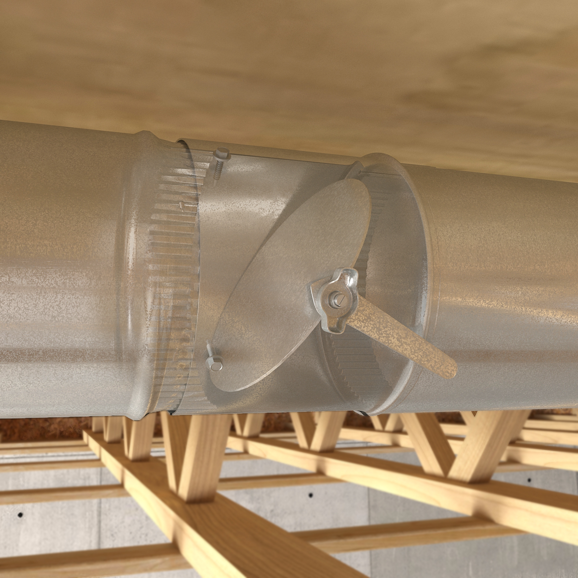 Registre de contrôle des volumes d'air avec clé